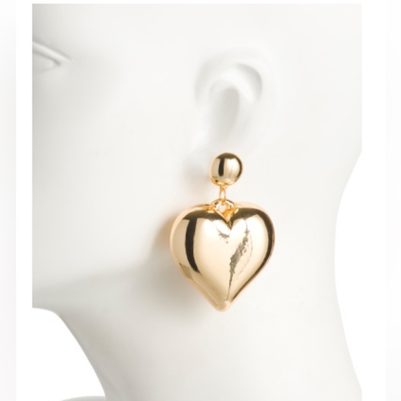 KENNETH JAY LANE Statement Heart Drop Earrings - Picture 4 of 4